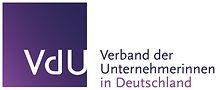 Logo mit Text "Verband Verband der Unternehmerinnen in DeutschlandVdU"